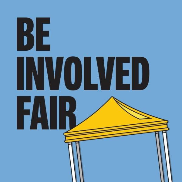 stylized text 'Be Involved Fair'