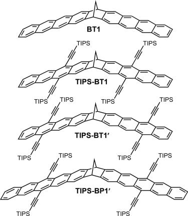 Some of the tetracene and pentacene dimers synthesized and studied by our group.