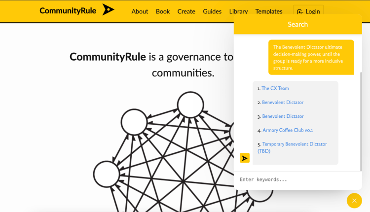 Screenshot of CommunityRule