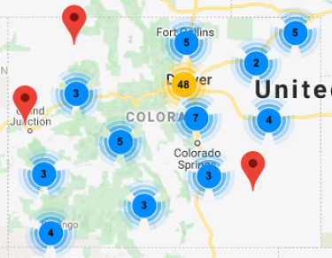 Map of Colorado co-ops from ColoradoCoops.info