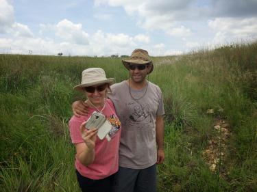 Jacqui Codrin and Daryl Codron in grassland