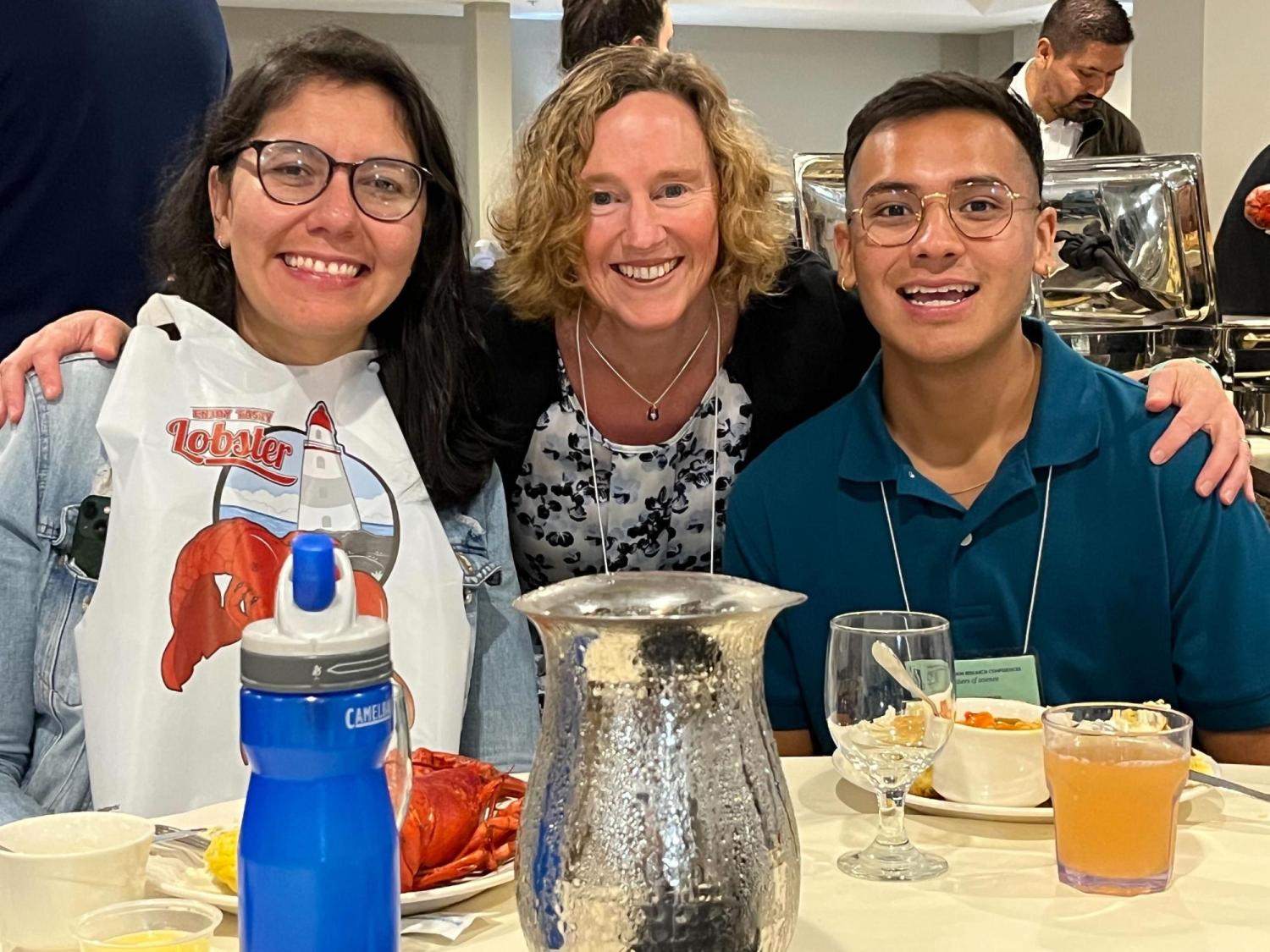 Ana, Amy, and Daniel sharing a meal!