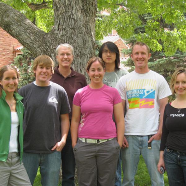 Pardi group in June 2010 in front of a large tree