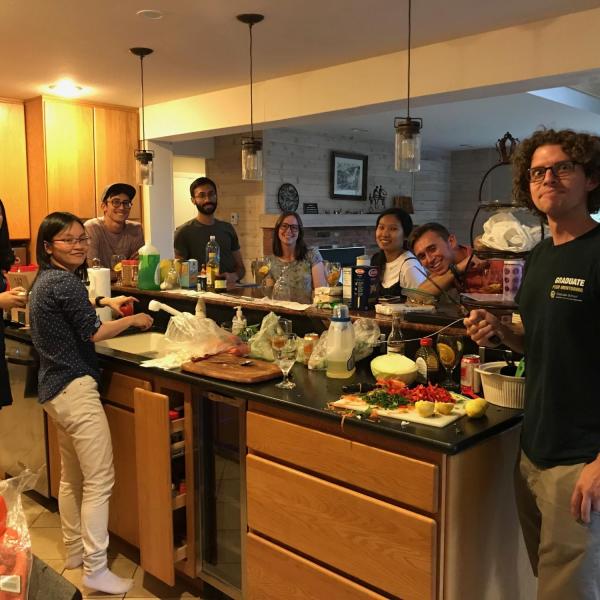 Making dinner at the lab retreat