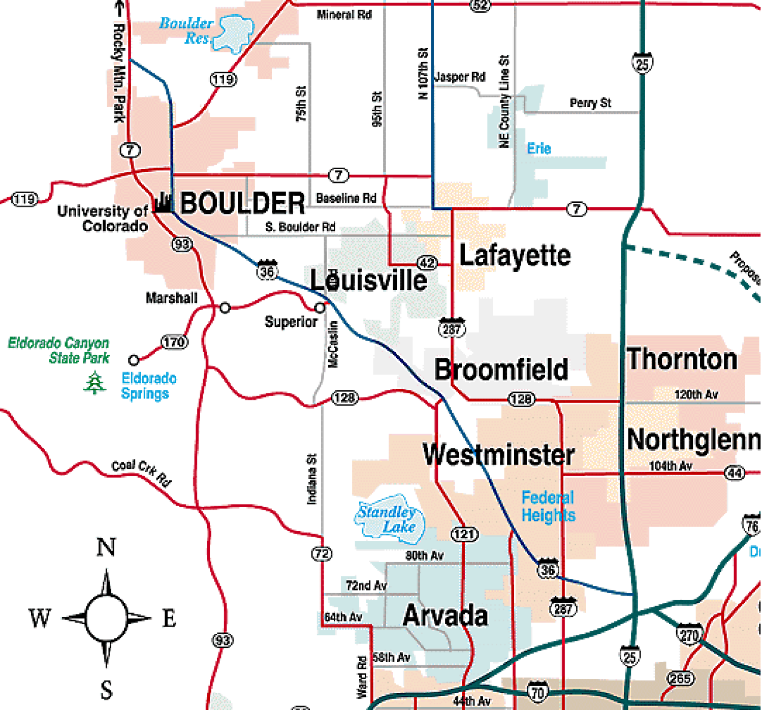 Boulder Area Map