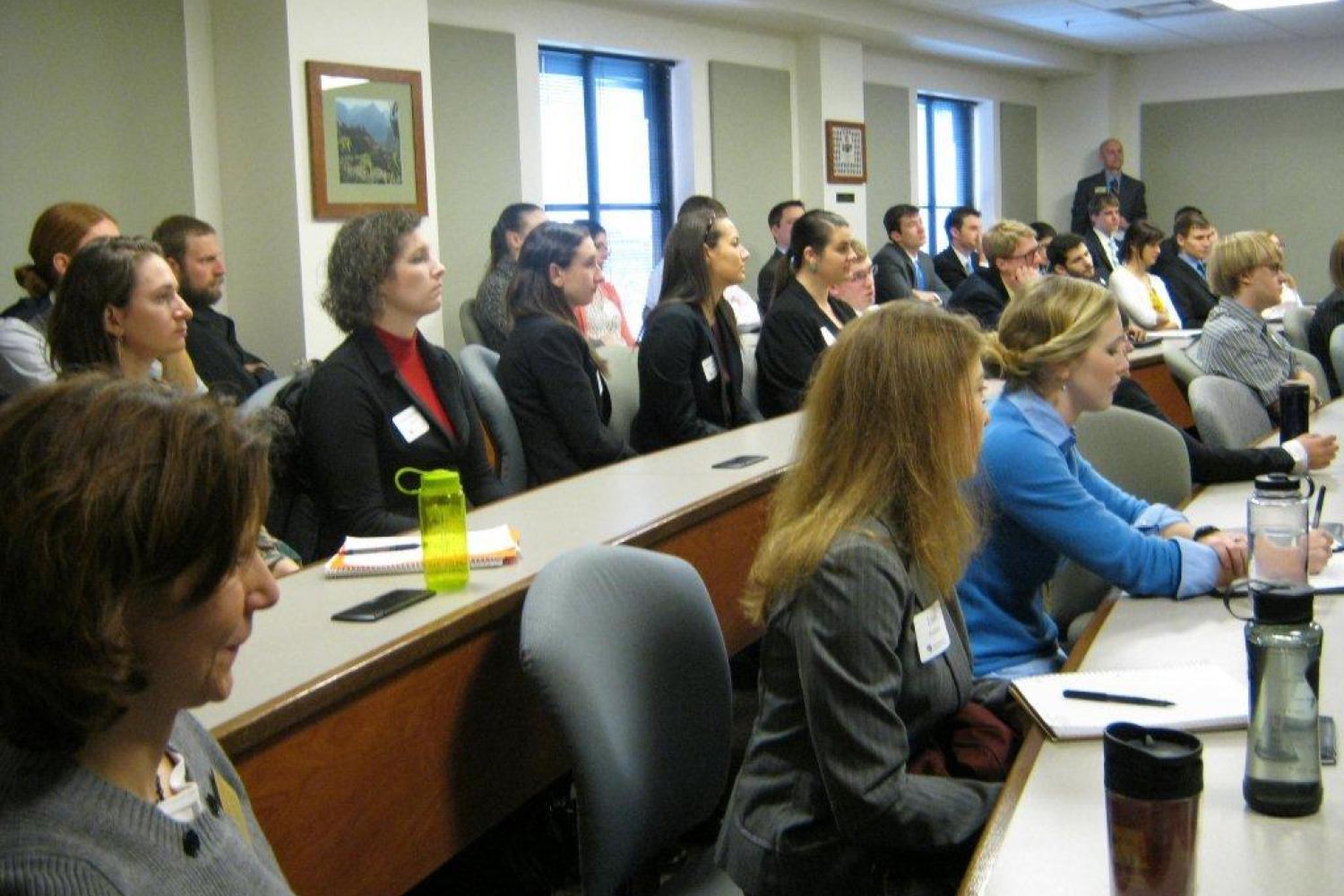 First-year students enjoyed the opportunity to hear about the job hunting experiences of members of the 2L class.