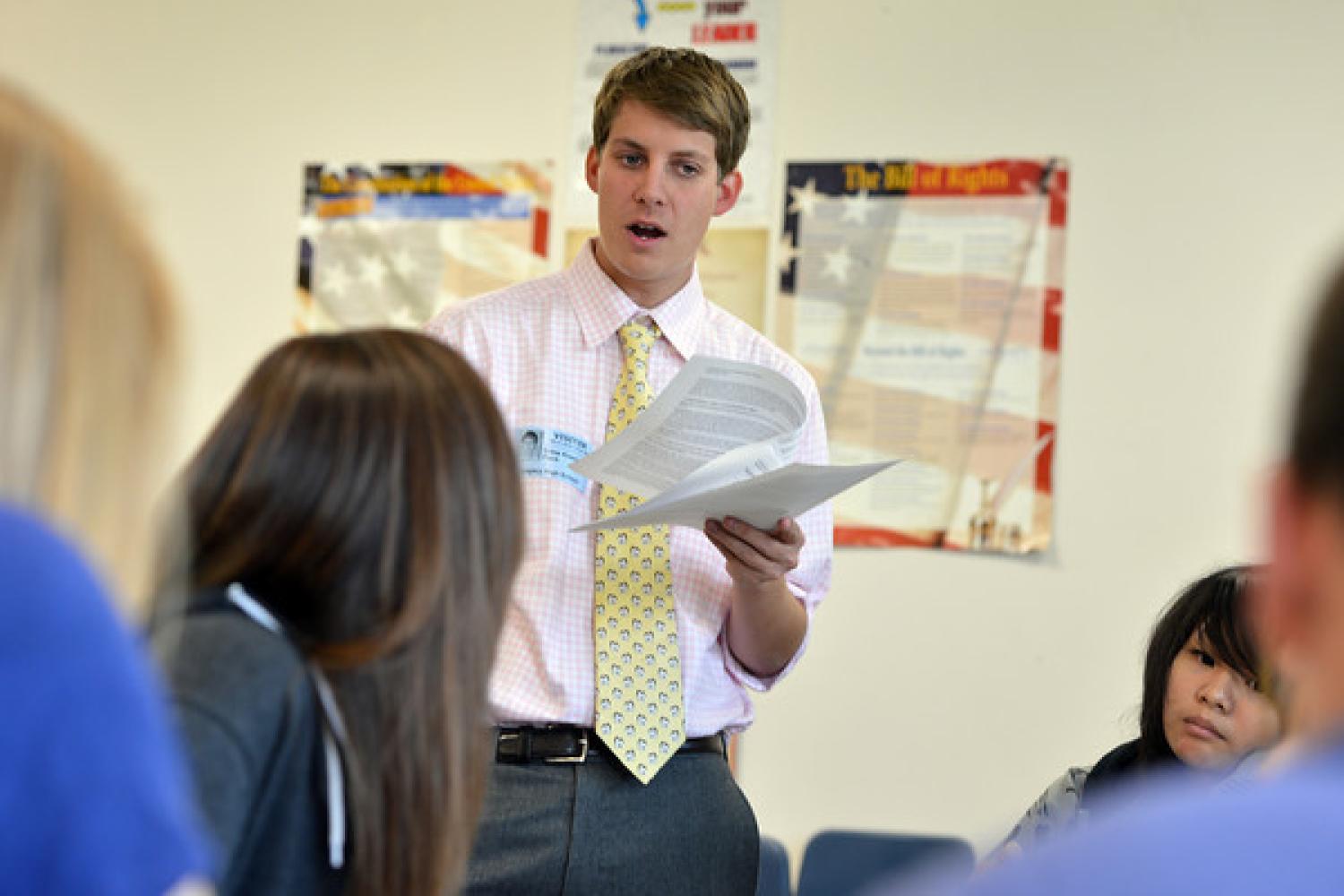 Teacher and students