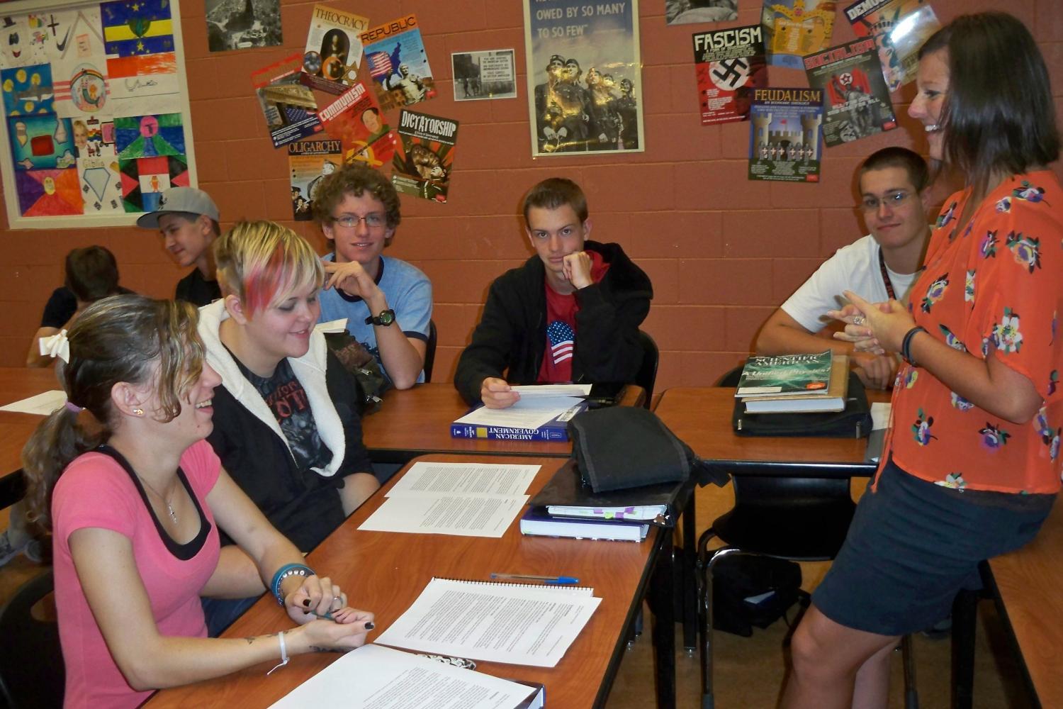 Teacher and students