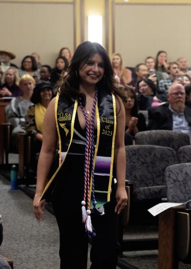 Student at BIPOC Cord Ceremony