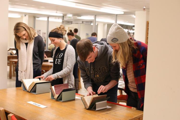SCAP has materials from its special collections for students to examine. 