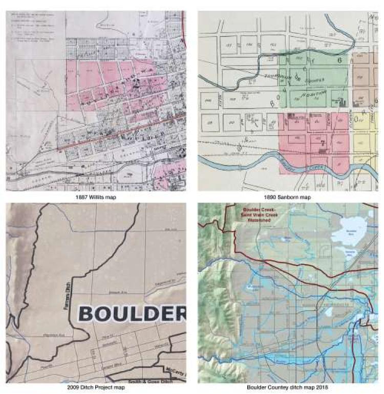 Comparison of four ditch maps