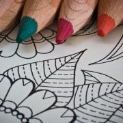 Color pencils and blank coloring page