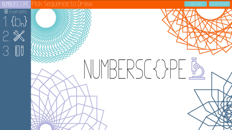 welcome screen for numberscope tool