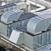 HVAC ducts on the roof of a building