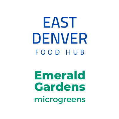 East denver food hub and emerald gardens logos