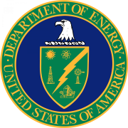 United States Department of Energy logo featuring bald eagle head over shield featuring different energy sources