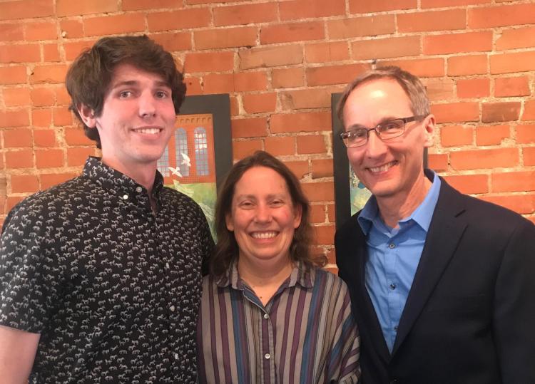 Becky Ruttenberg and her scholarship recipient posing