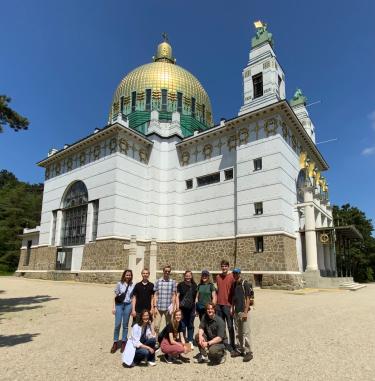 CU Boulder Study Abroad students - Vienna Kirche am Steinhof