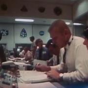 Photo of Gene Kranz in control room
