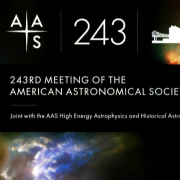 Screen capture of introductory text AAS 243 against a black background