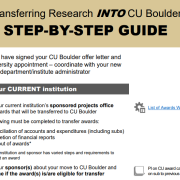 Transferring Research INTO CU Boulder Step-by-step guide