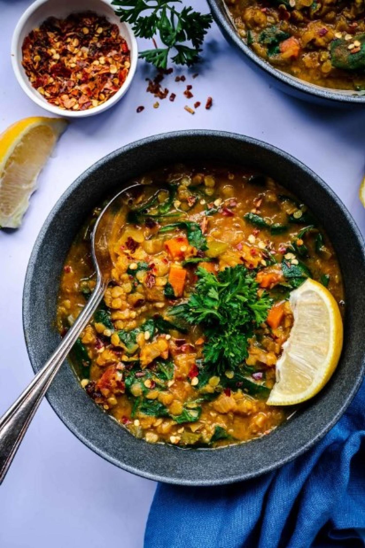 spicy red lentil soup