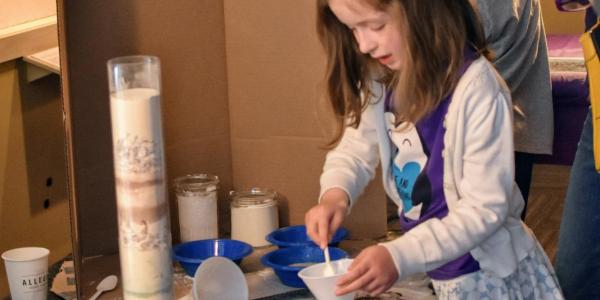 Girl makes simulated ice core