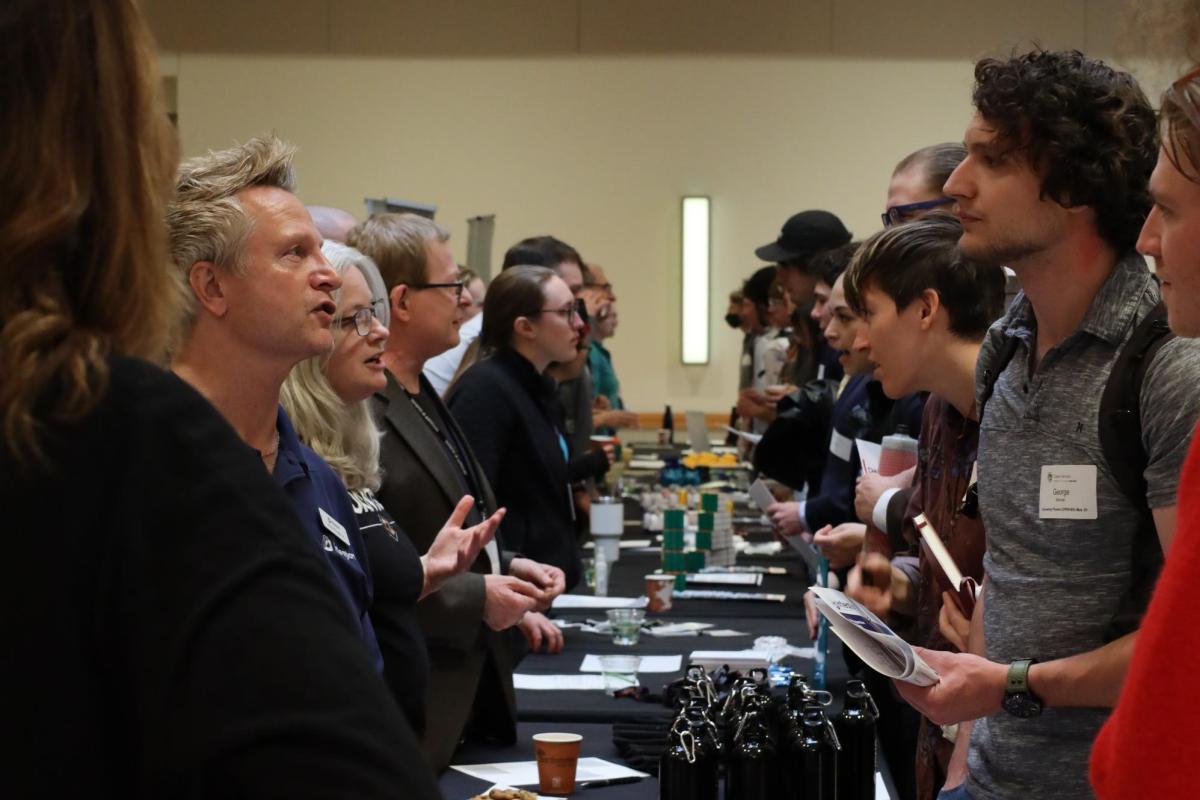 Students and employers connect at the physics career fair