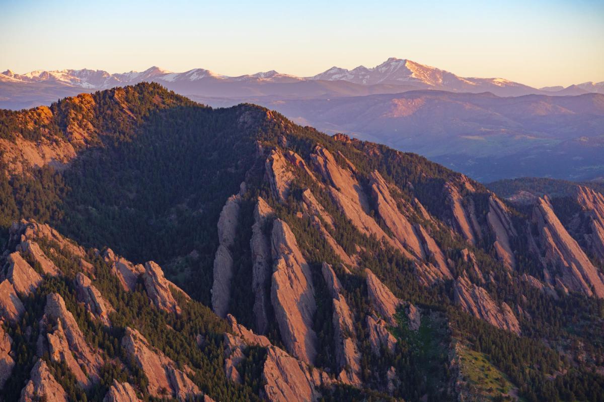Aerial view of the Flatirons