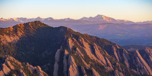 Aerial view of the Flatirons