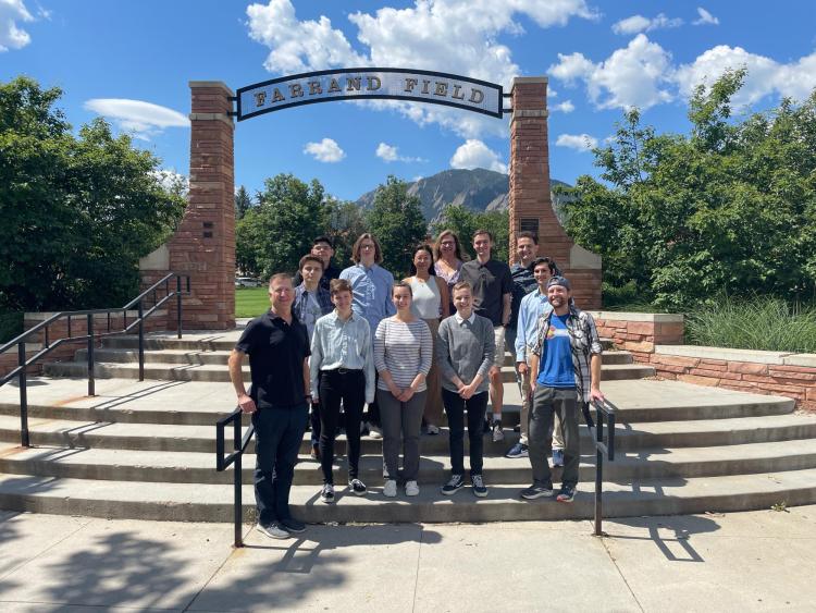 REU participants and leadership team in front of Farrand Field