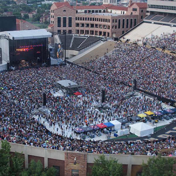 A photo of Folsom Field during the Dead & Company concert in 2017.