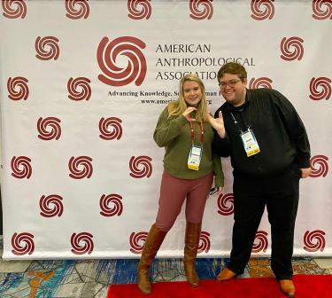 CLASP Students Kate Arnold-Murray and Jacob Henry at AAA 2021 in Baltimore, MD