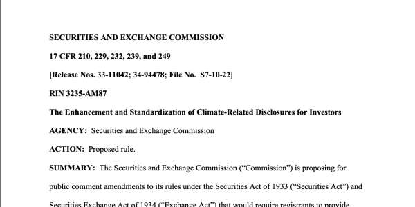 SEC Climate Rule Proposal