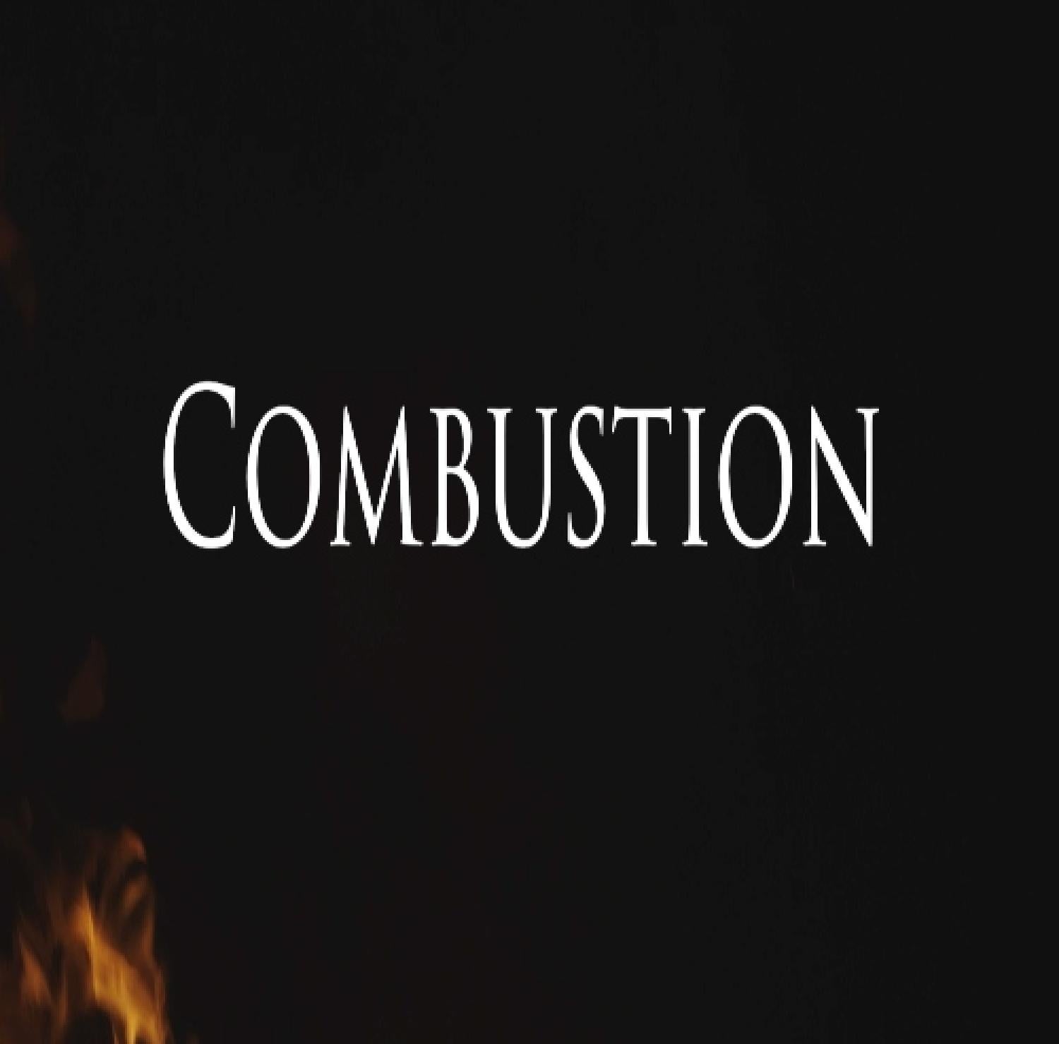 "Combustion" in white text against a dark background