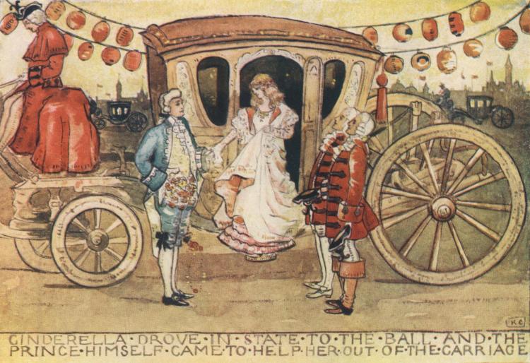 Cinderella leaving the carriage 