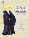 Grass Sandals book cover with man in hat and robe and grass sandals