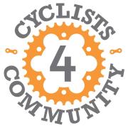 Text above and below an orange bike gear with the number four in center.