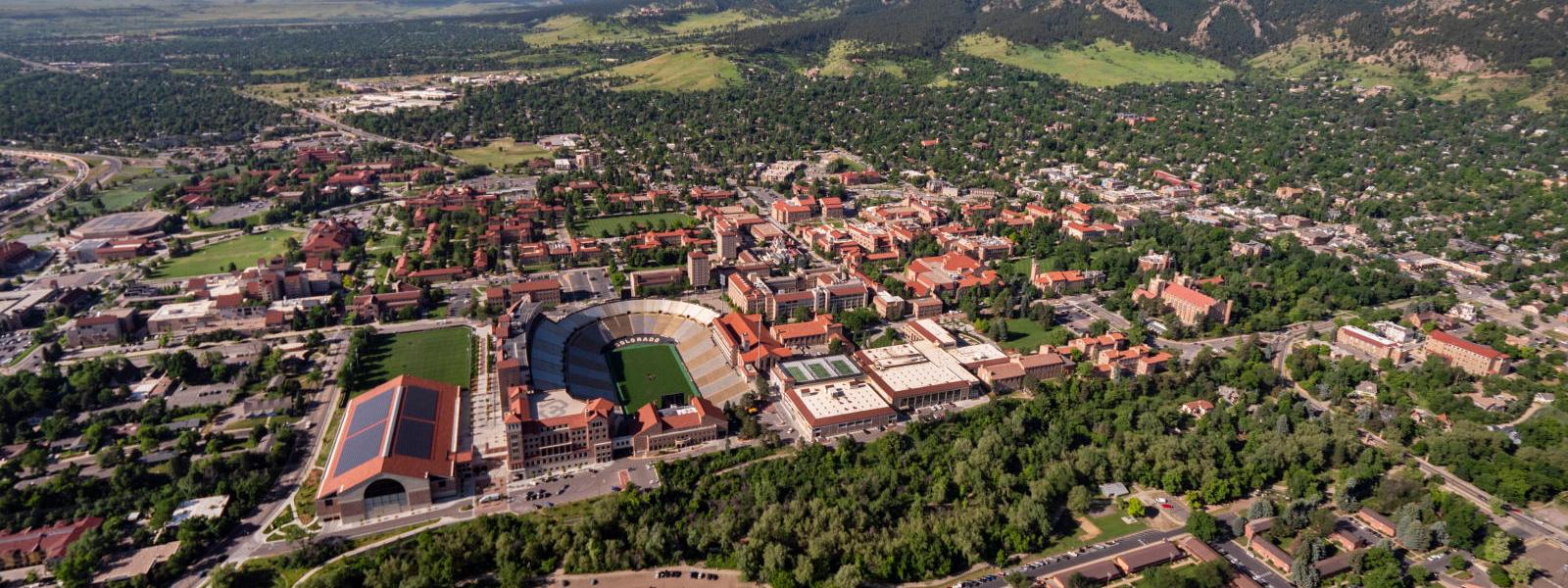 CU Boulder Campus aerial view