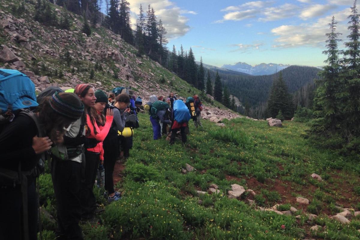backpacking in mountains