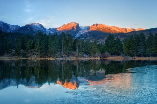 Mountains and lake