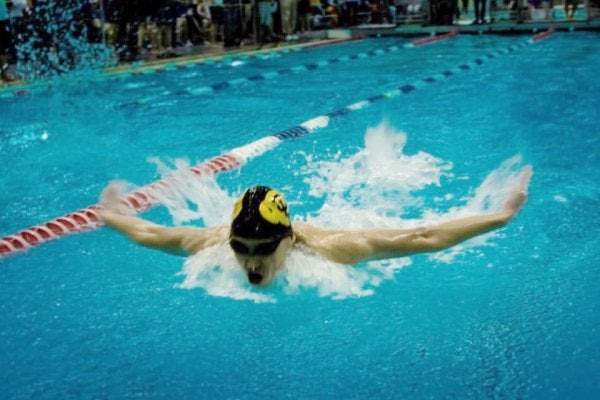 Swimmer doing butterfly stroke