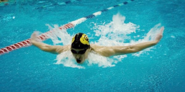 Swimmer doing butterfly stroke