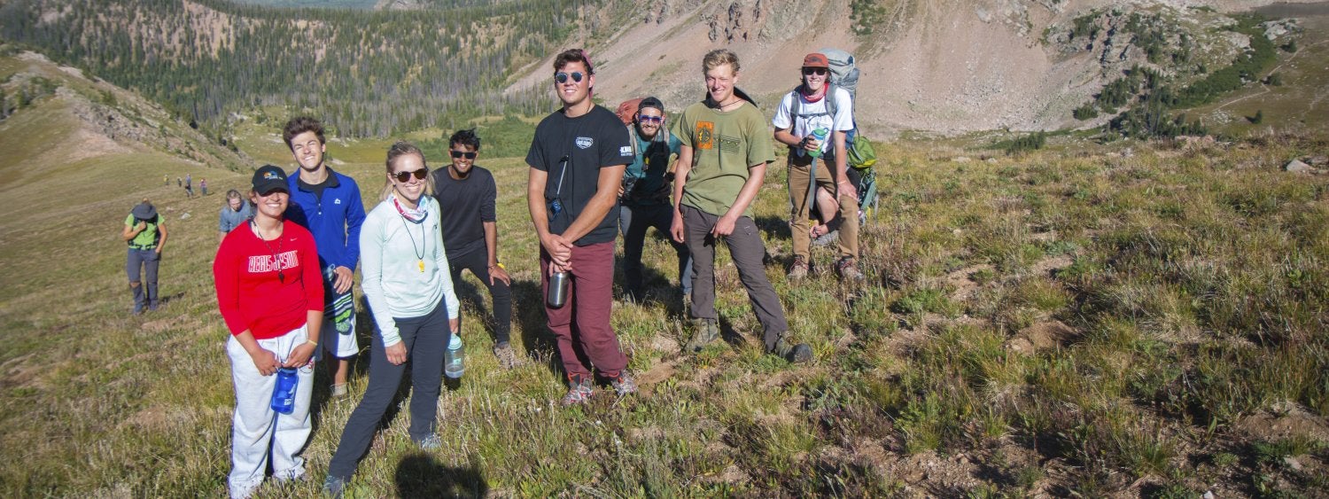 Students in the mountains