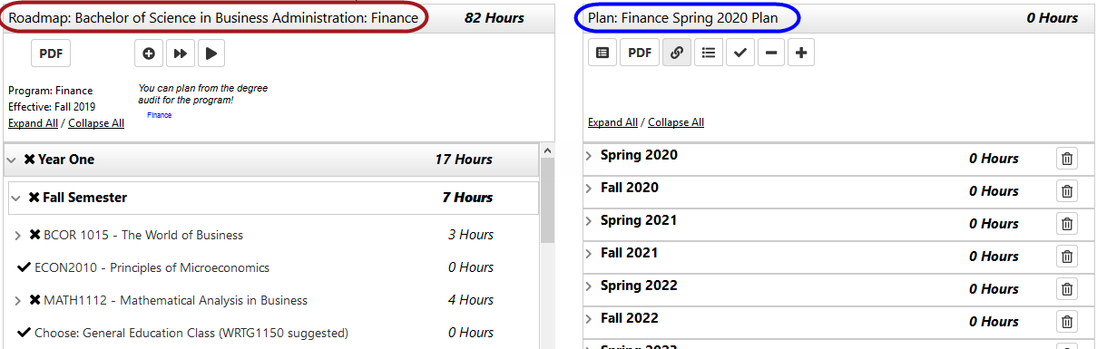  Finance Spring 2020 Plan."