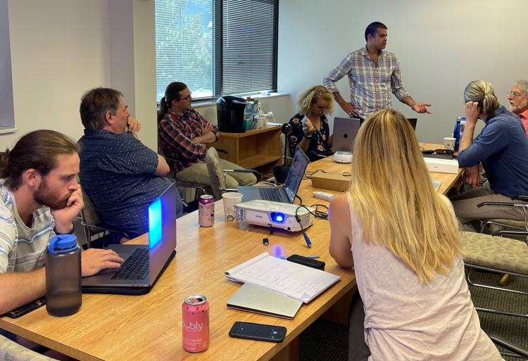 Photo of iSAT researchers during their first data collection meeting. 