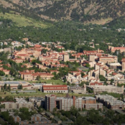 Aerial view of CU Boulder campus