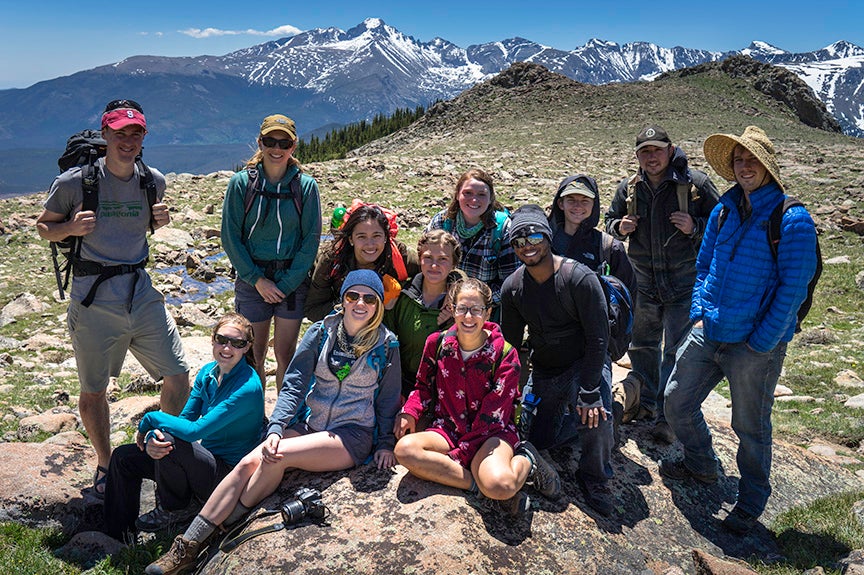 REU group enjoys a hike in Rocky Mountain National Park
