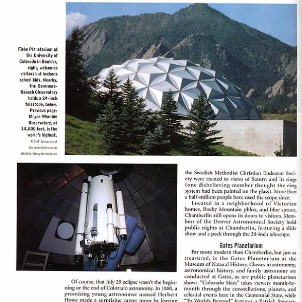 High Altitude Astronomy Article (Astronomy Magazine, March 1999) Photo credit Nancy Hendrickson, Astronomy Magazine