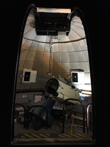 Looking in on the SBO 24-inch Boller & Chileens Telescope.